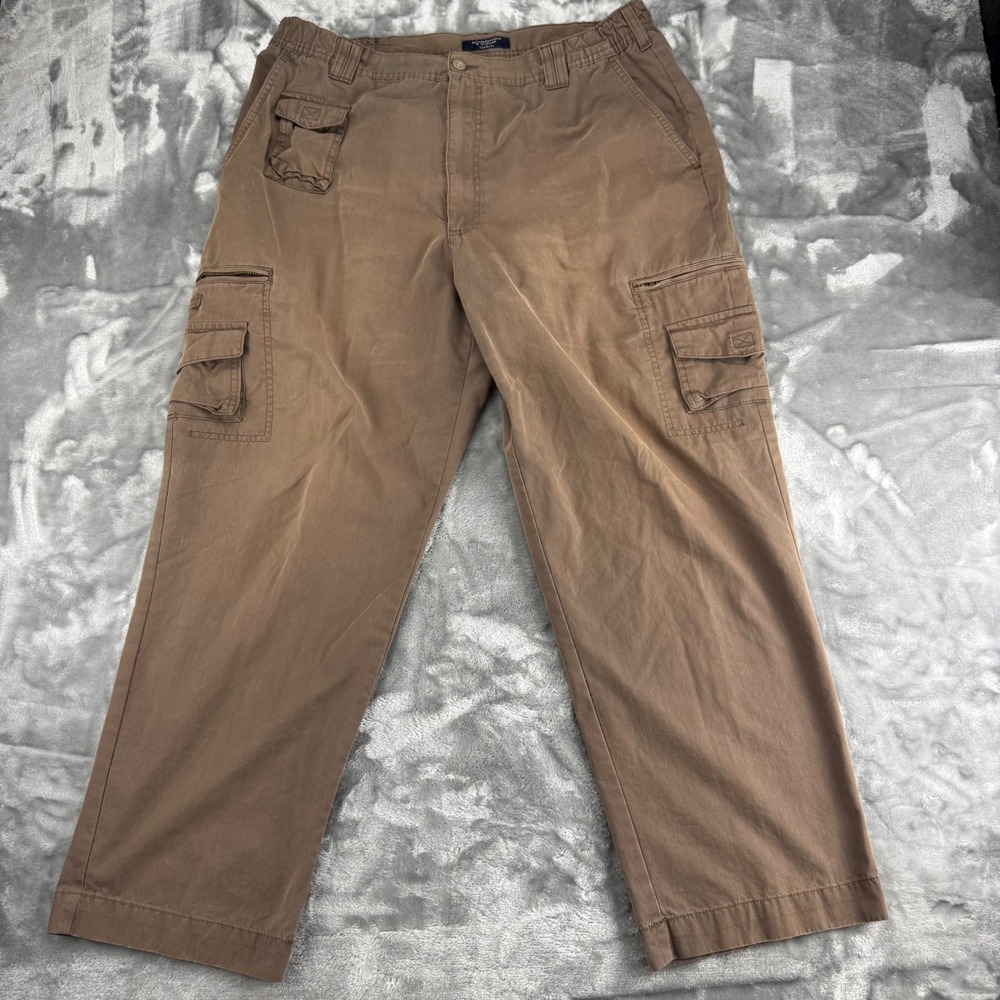 Roundtree & Yorke Outdoors Mens 38x29 Brown Cargo Pants Sunfaded Hiking Y2K